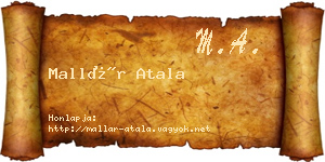 Mallár Atala névjegykártya